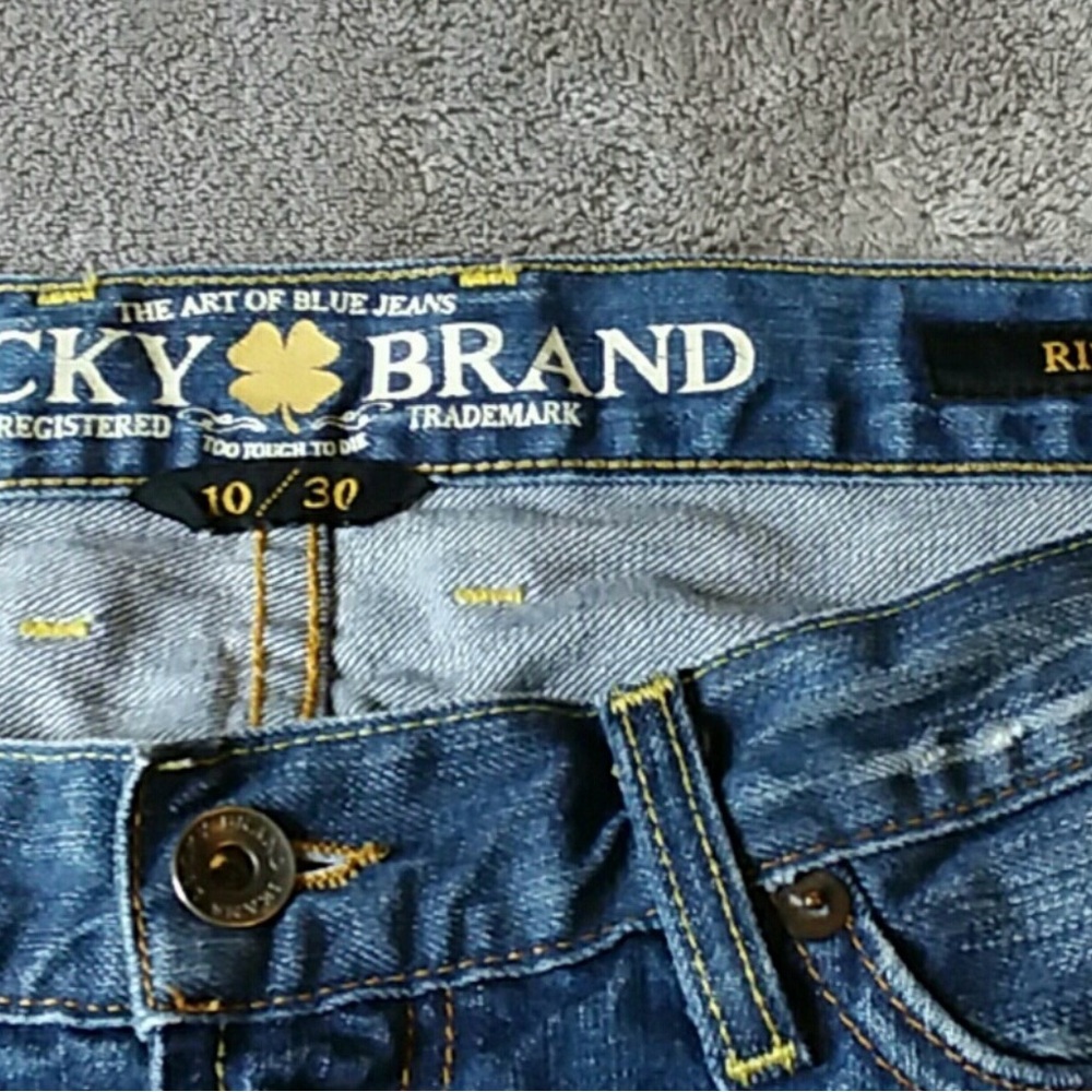Lucky Brand Blue Jean Shorts with Flag Detail - Picture 7 of 9